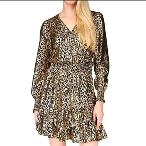 michael kors petite cocktail dresses MICHAEL KORS Women's Atlantic Petite Textured Peasant Fit & Flare Dress PS  TEDO